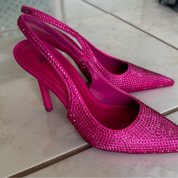 Zara embellished hot pink heels - Picture 6 of 6